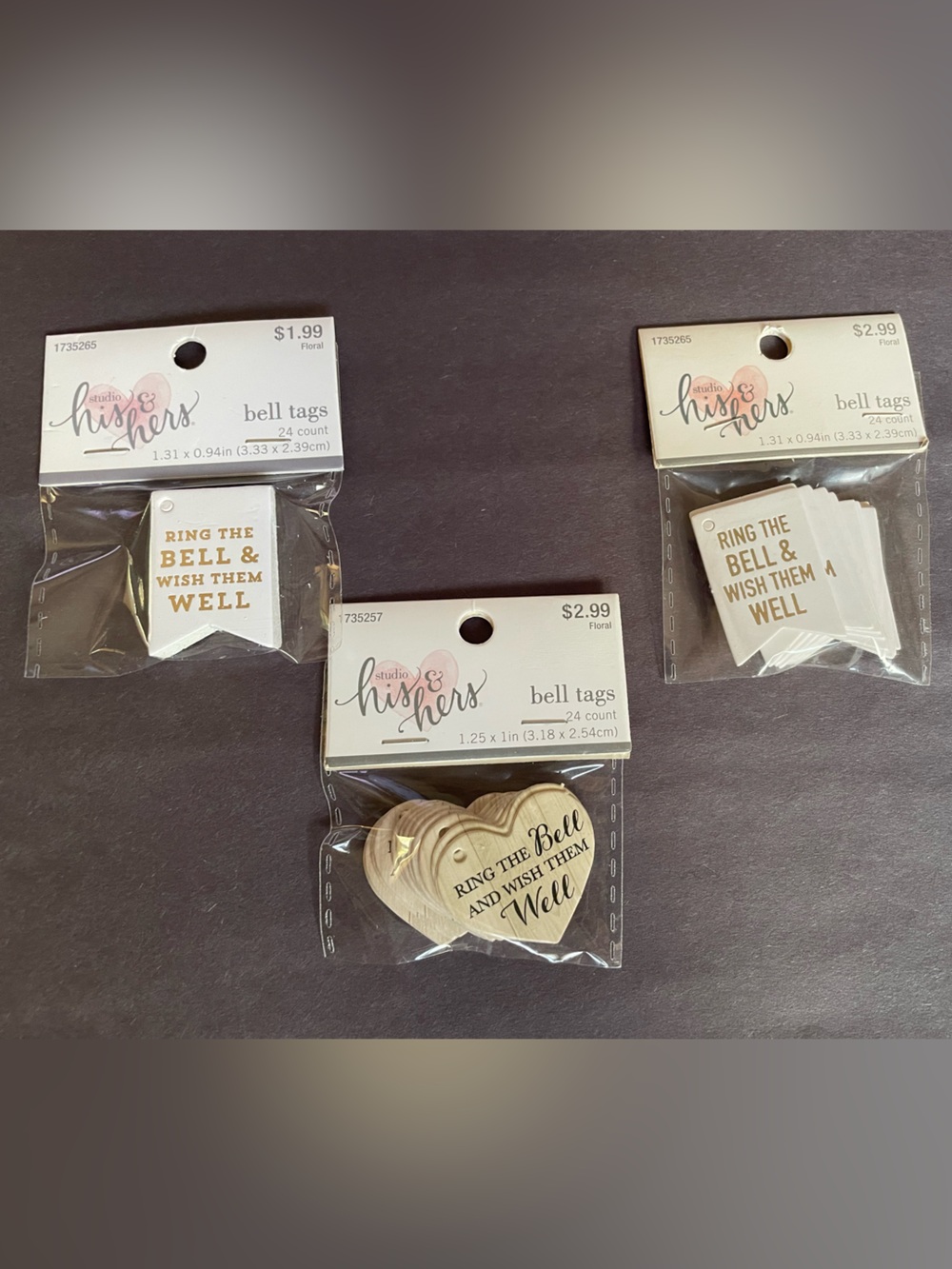 Ring the Bell & Wish Them Well Wedding Bell Tags - Set of 3 Packs